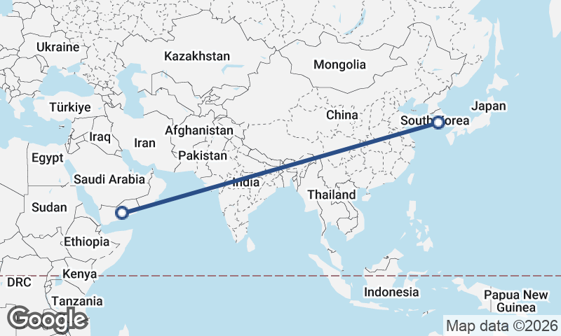 Yemen to South Korea