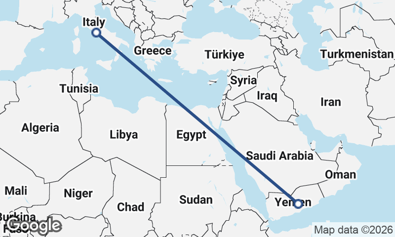 Yemen to Italy