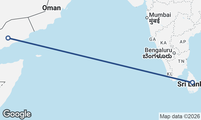 Yemen to Sri Lanka