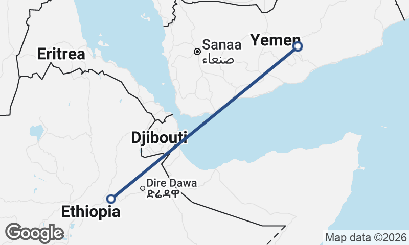 Yemen to Ethiopia