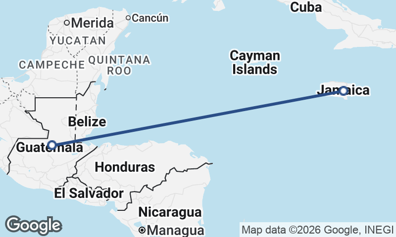Guatemala to Jamaica