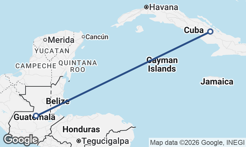 Guatemala to Cuba