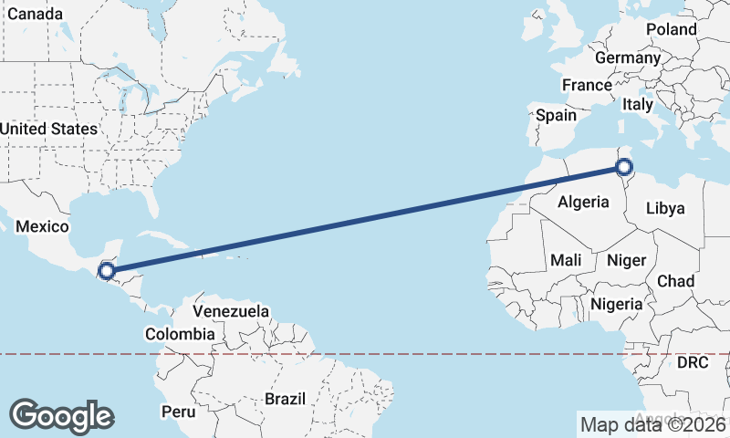 Guatemala to Tunisia