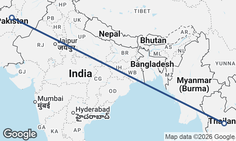 Thailand to Pakistan