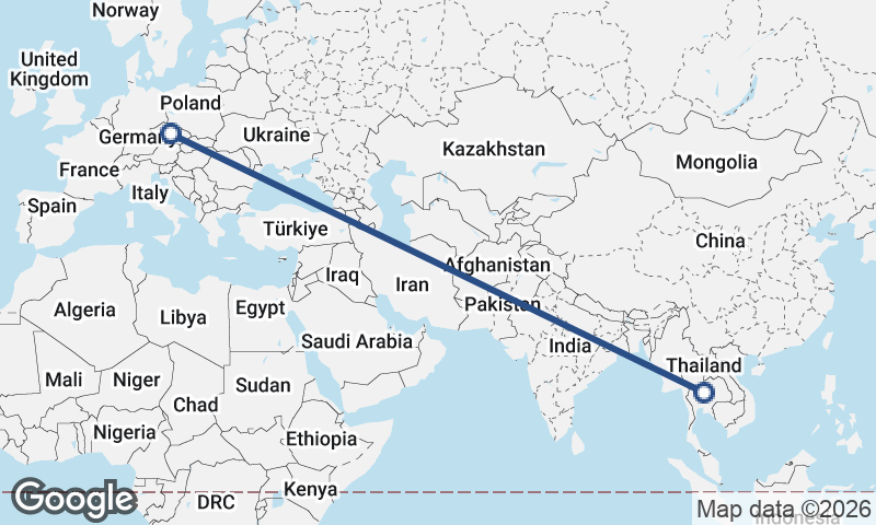 Thailand to Czech Republic
