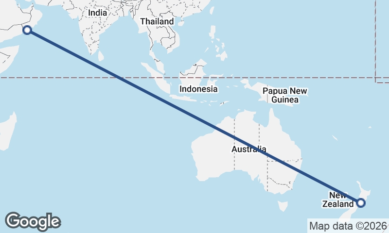 Şalālah to Wellington
