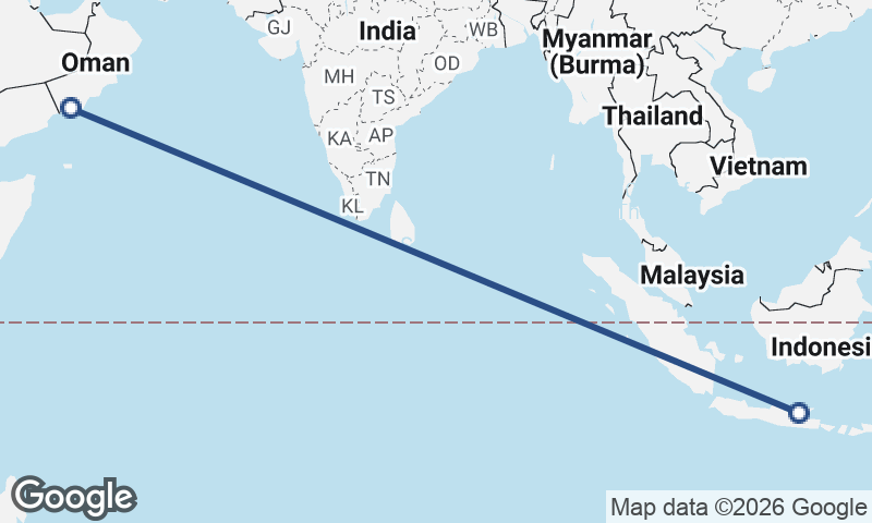Şalālah to Surabaya