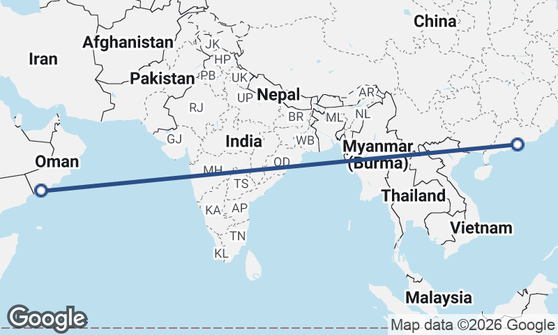 Şalālah to Shenzhen