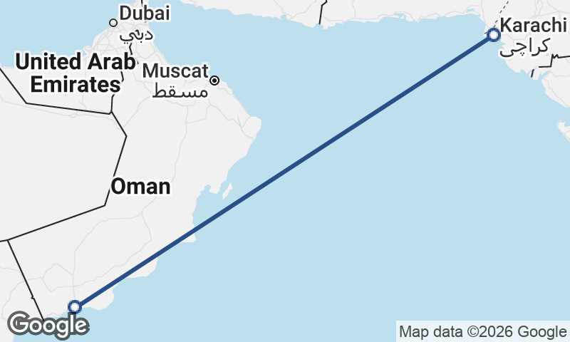 Şalālah to Karachi