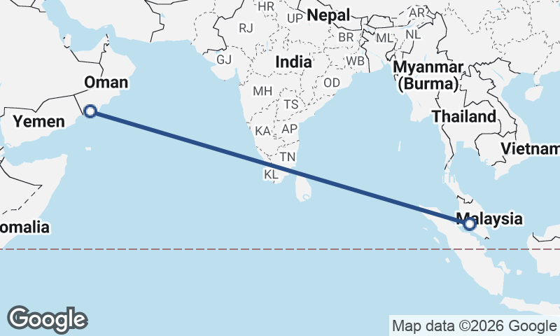Şalālah to Kuala Lumpur