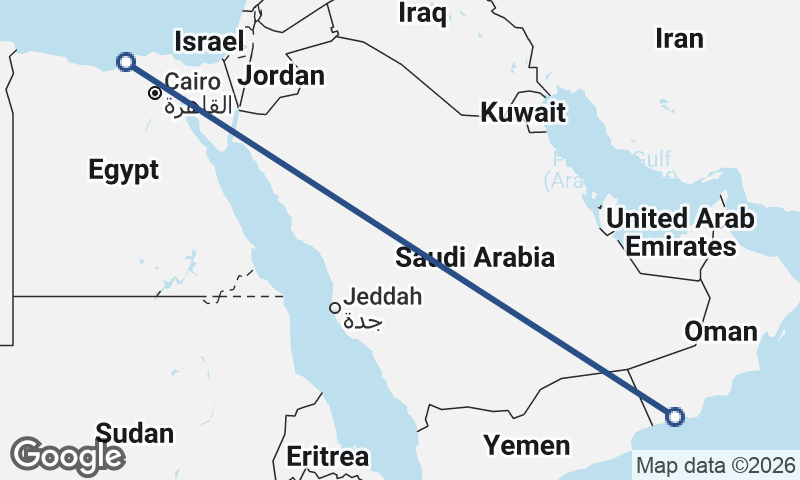Şalālah to Alexandria