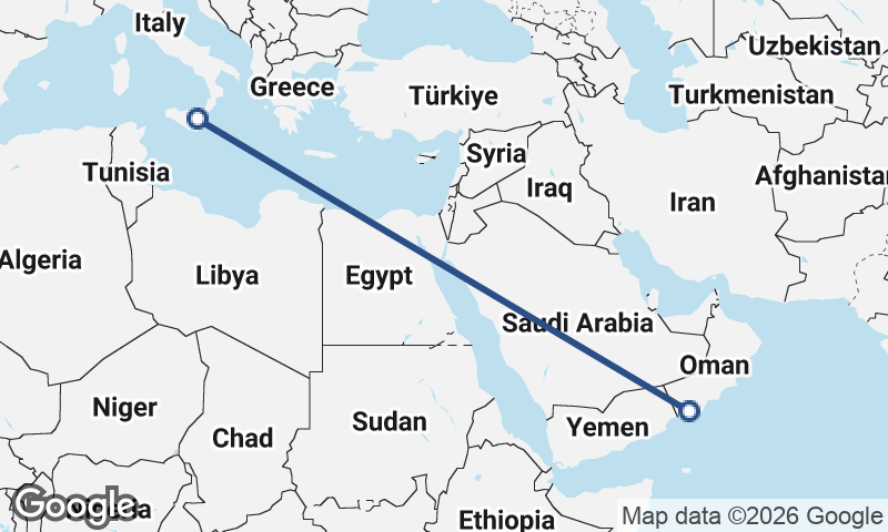 Şalālah to Catania