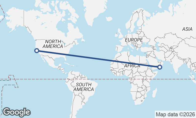 Şalālah to San Francisco