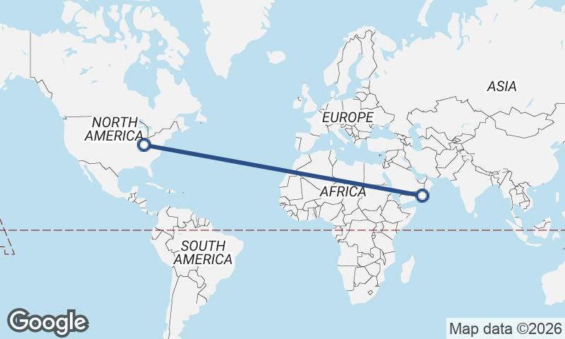 Şalālah to Cincinnati
