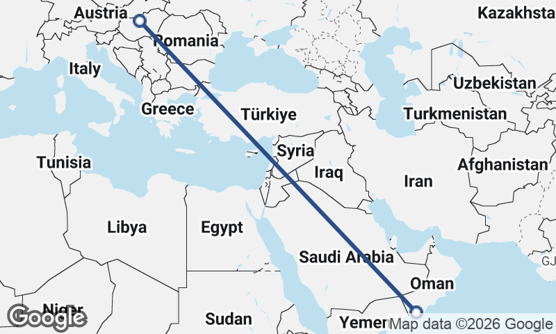 Şalālah to Budapest