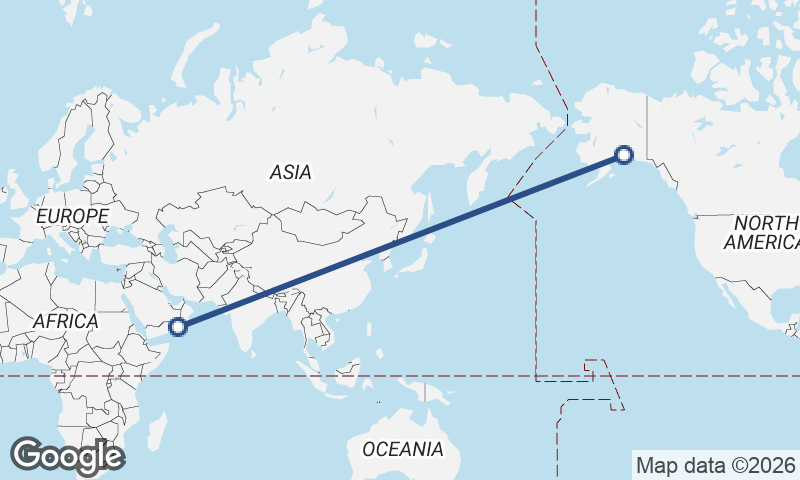 Şalālah to Anchorage