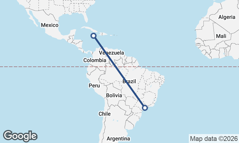 Kingston to São Paulo