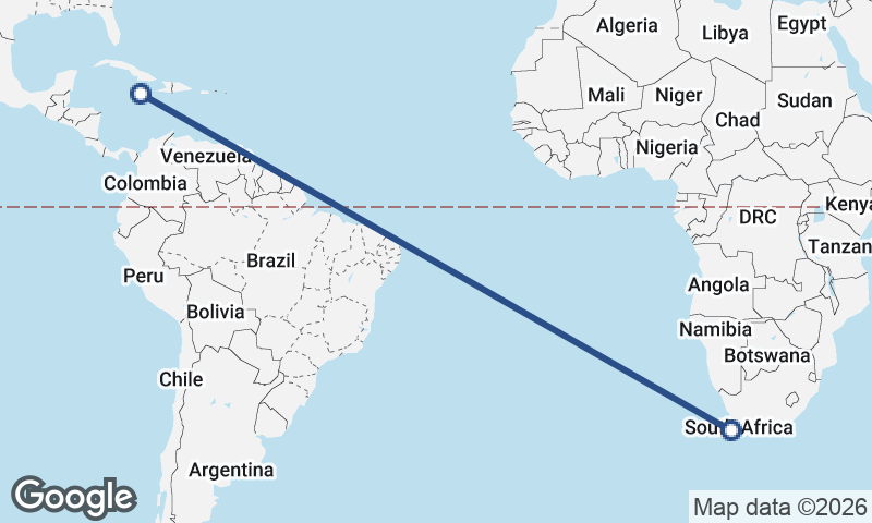 Kingston to Cape Town