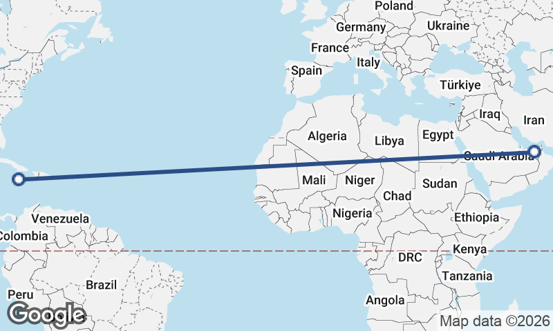 Kingston to Abu Dhabi