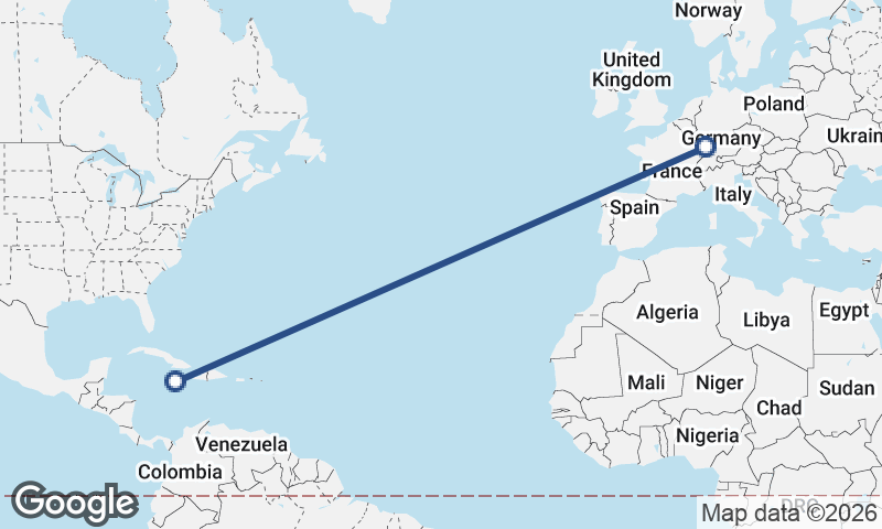 Kingston to Strasbourg