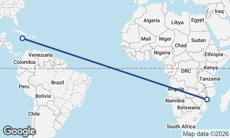 Jamaica to Mozambique