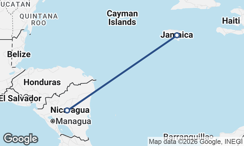 Jamaica to Nicaragua