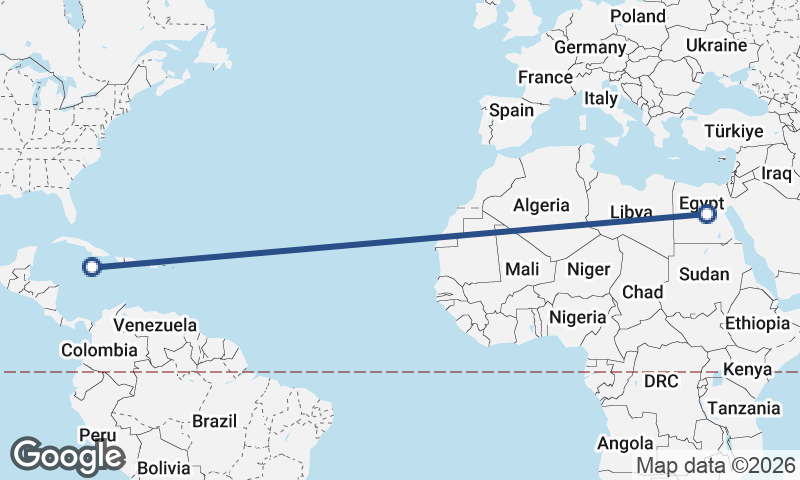 Jamaica to Egypt