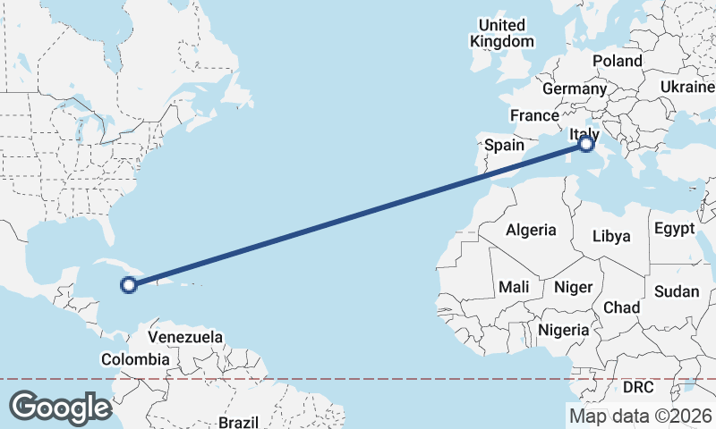 Jamaica to Italy