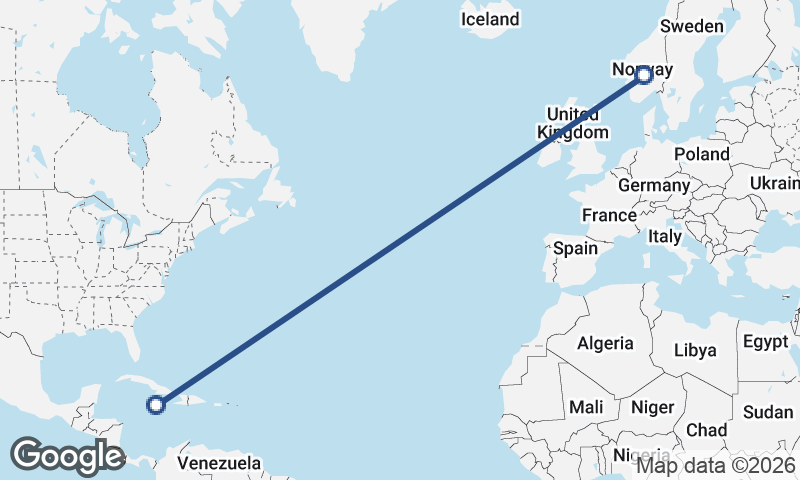 Jamaica to Norway