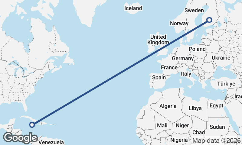 Jamaica to Finland
