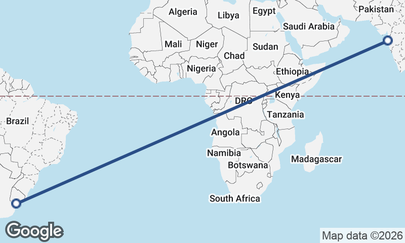 Mumbai to Montevideo