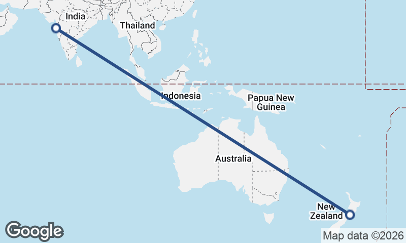 Mumbai to Wellington