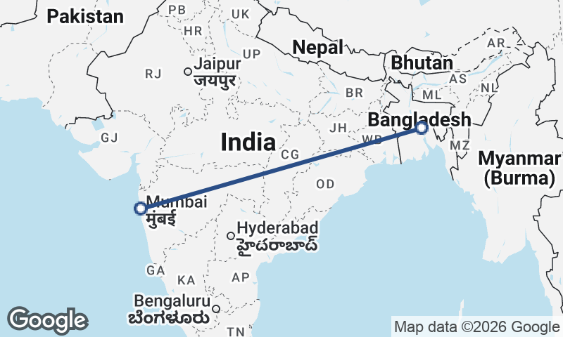Mumbai to Dhaka