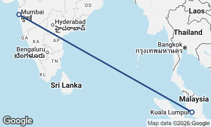 Mumbai to Kuala Lumpur