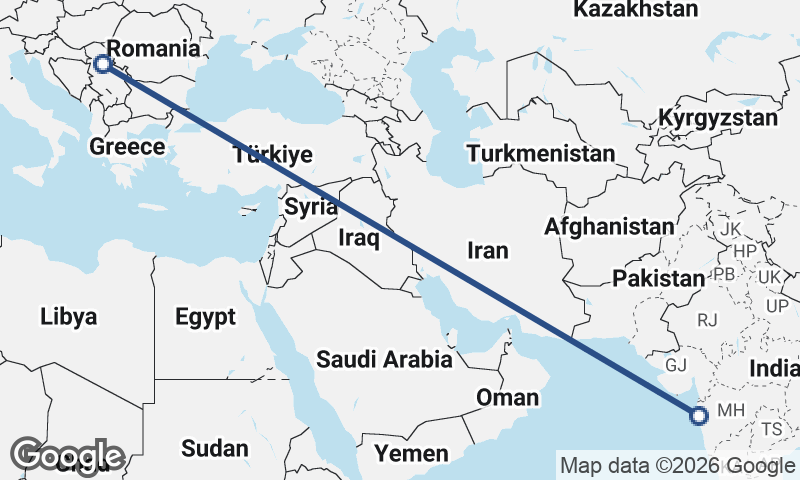 Mumbai to Belgrade