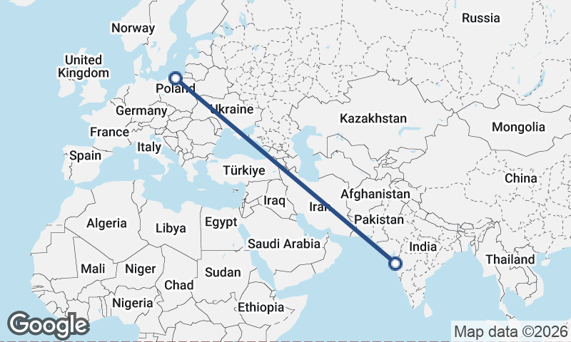 Mumbai to Gdańsk