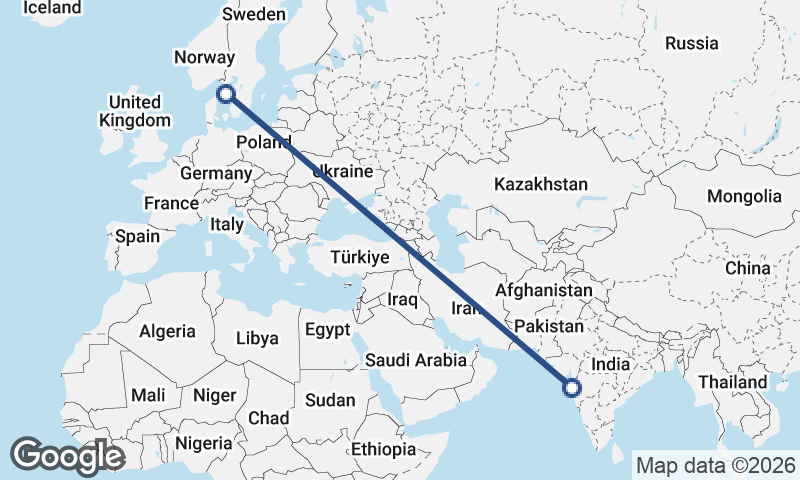 Mumbai to Göteborg