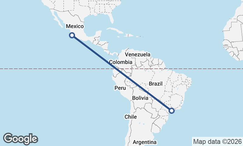 Manzanillo to São Paulo