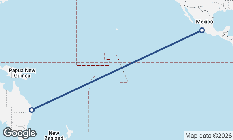 Manzanillo to Brisbane