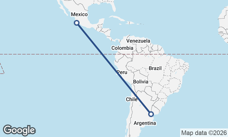 Manzanillo to Buenos Aires