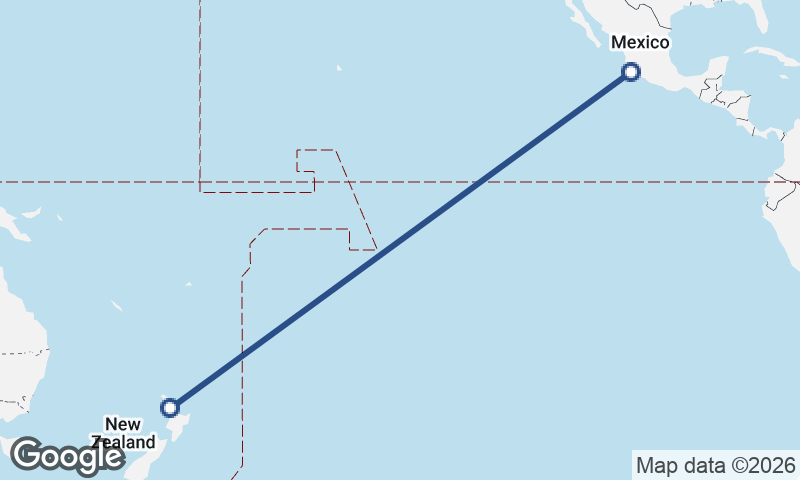 Manzanillo to Auckland