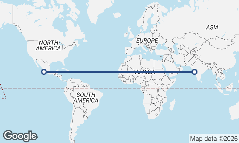 Manzanillo to Mumbai