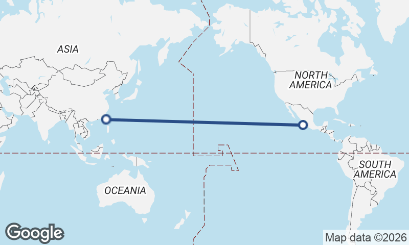 Manzanillo to Kaohsiung