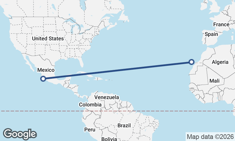 Manzanillo to Las Palmas de Gran Canaria