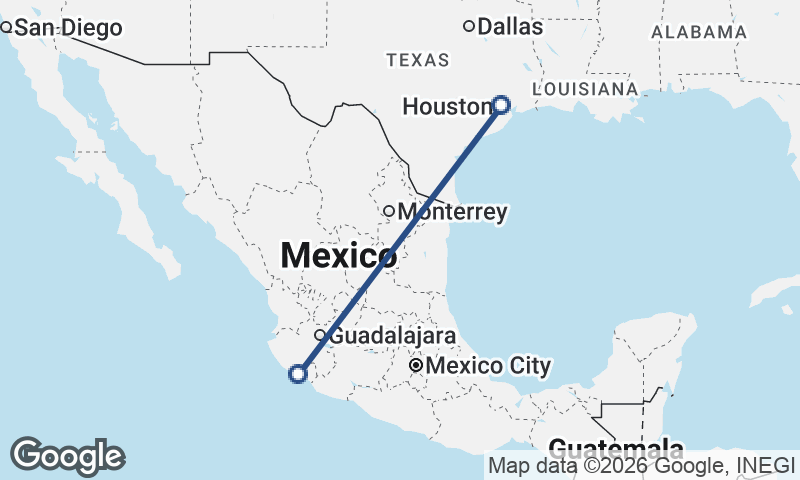 Manzanillo to Houston