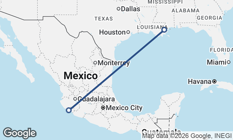 Manzanillo to New Orleans