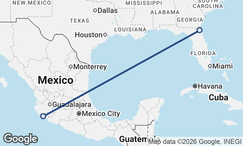 Manzanillo to Jacksonville