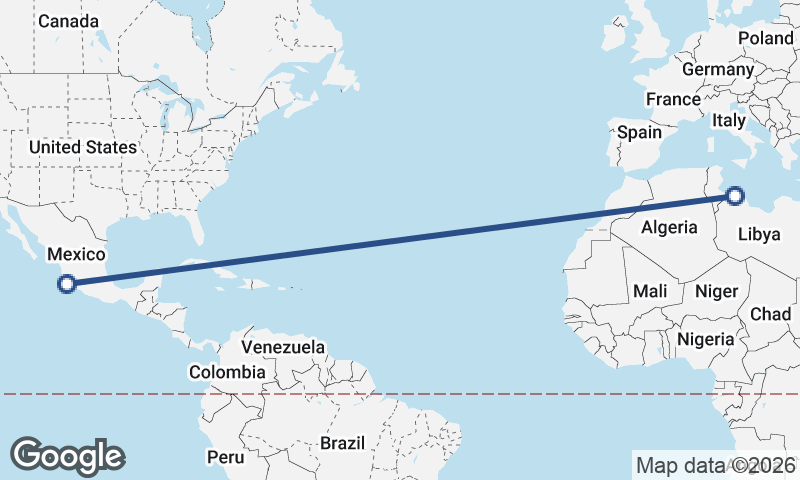 Manzanillo to Tripoli