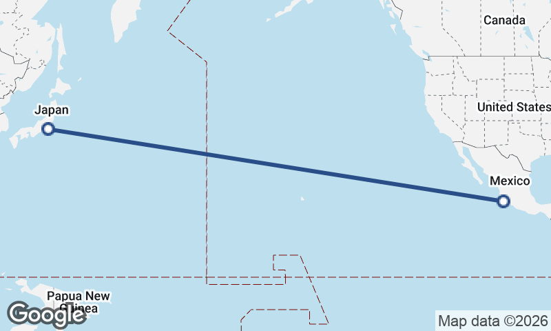 Manzanillo to Yokohama