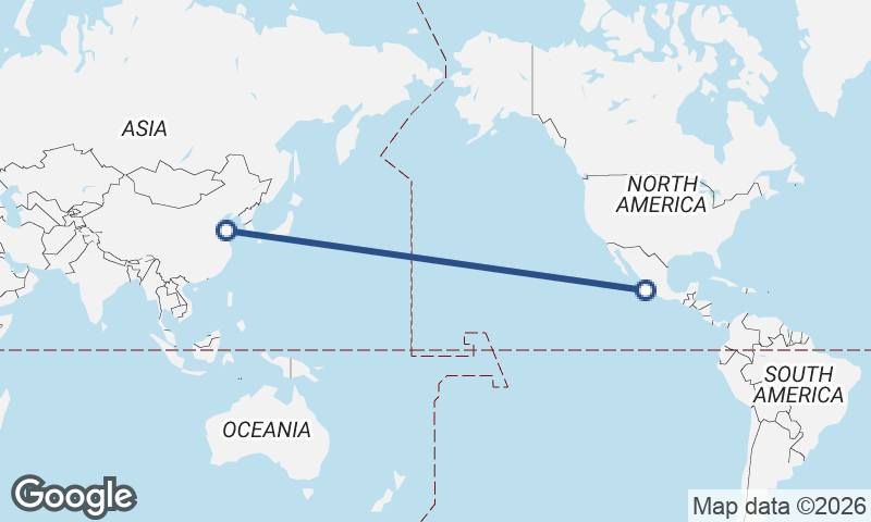 Manzanillo to Qingdao